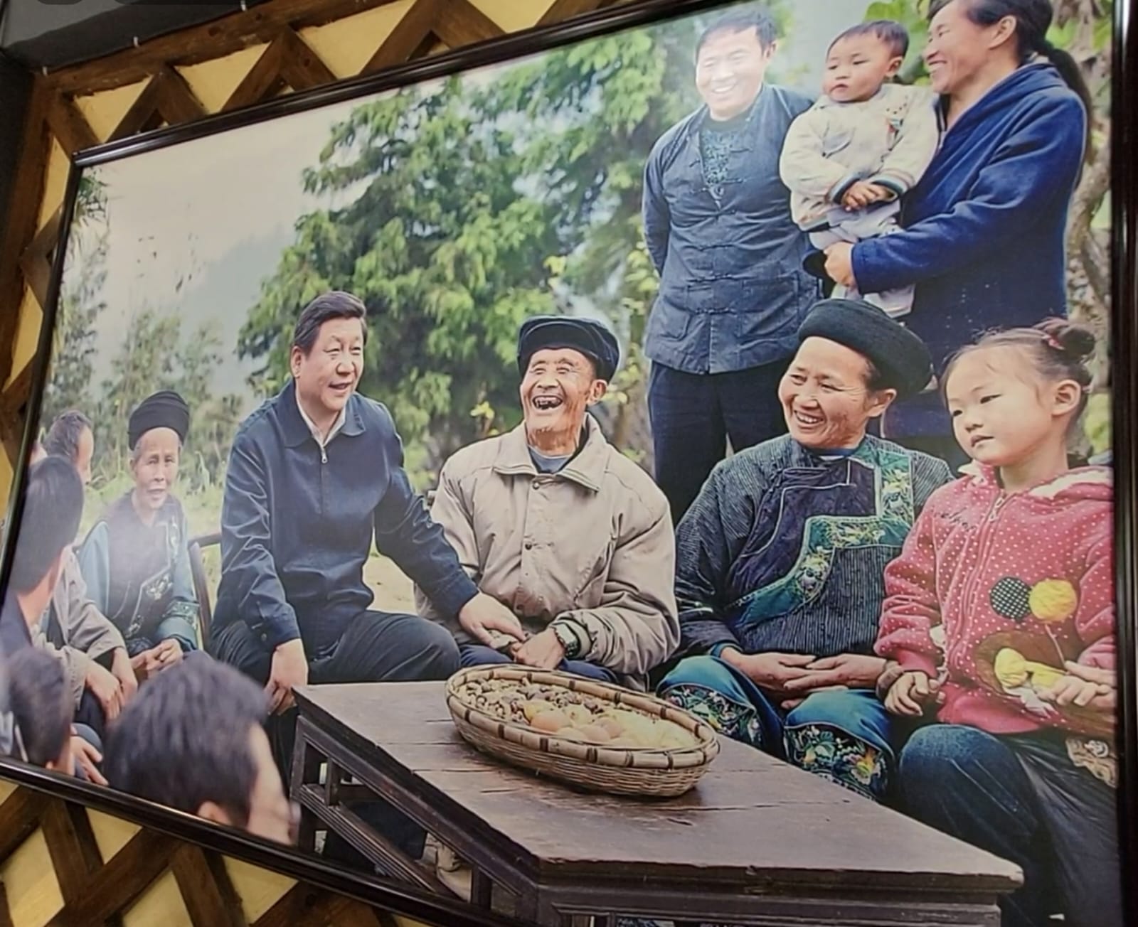 President Xi Jinping with locals from the Shibadong village in 2013.